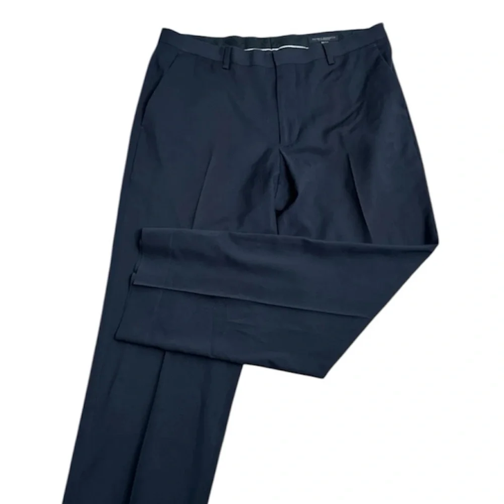 Banana Republic tailored fit classic navy blue Italian wool Dress Pants Sz 34/32